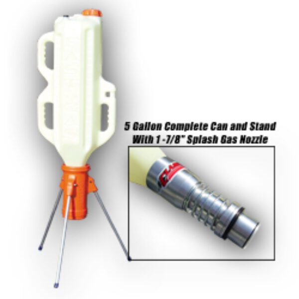 Fast Gas 5 Gal (Complete w/ can, splash gas nozzle, stand) 1-1/2''-1-7/8'' Nozzle